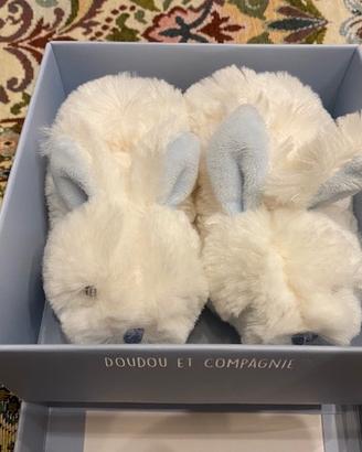 Mon lapin Bonbon Doudou pantofole blu