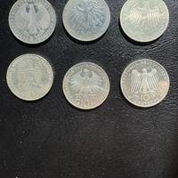 Lotto 6 x 10 Deutsche Mark (625/1000) Argento