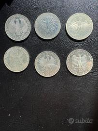 Lotto 6 x 10 Deutsche Mark (625/1000) Argento