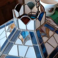 Lampadario in vetro piombato