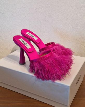 Sandali con tacco, raso, rosa, Sebastian, 37
