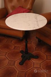 TAVOLINETTO ROTONDO CON PIANO IN MARMO