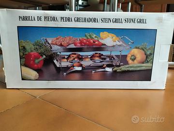 Griglia da tavolo pietra ollare con 2 fornellini