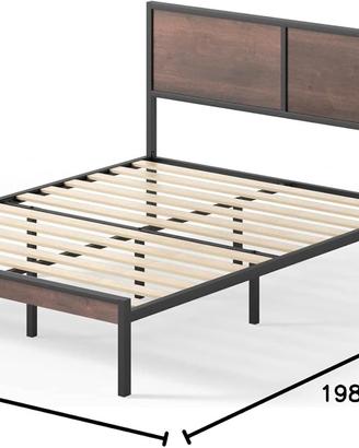 Letto matrimoniale 160x190 in metallo con rete