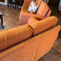Divani 3+2 posti in tessuto arancione