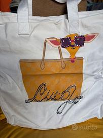 Borsa Canvas bianca Liu Jo originale strass