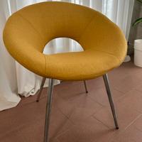 2 poltroncine gialle gambe alluminio
