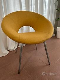 2 poltroncine gialle gambe alluminio