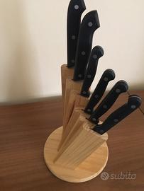 Ceppo in legno 6 coltelli