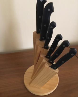 Ceppo in legno 6 coltelli