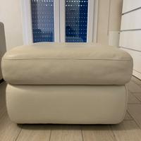 Pouf Divani & Divani pelle vera, bianco