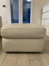 Pouf Divani & Divani pelle vera, bianco