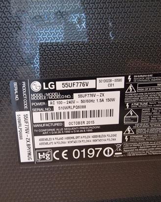 televisore lg55uf776v-zx 55 pollici dell 2015