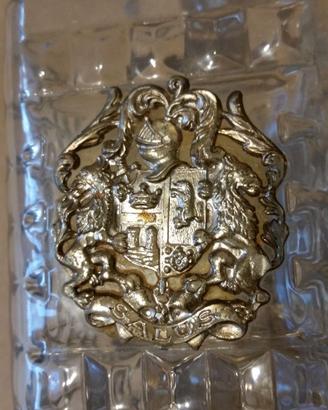 Decanter-bottiglia in cristallo + portaghiaccio