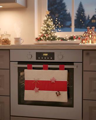 Copri Anta Forno in poliestere Rosso con decoro