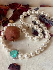 Collana style classico cuore paraiba