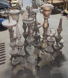 candelabri in legno