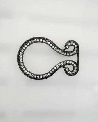 Fibbia per cintura fumè con strass