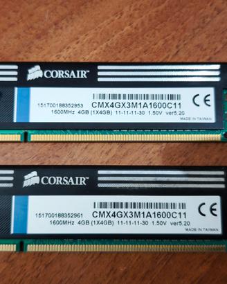 RAM DDR3 Corsair XMS3 8GB (2x4GB) 1600MHz PC

