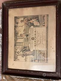 Quadro con Diploma primi del ‘900