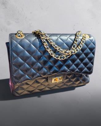 borsa di vera pelle tipo Chanel 