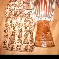 Jambe' originale, made in Senegal, in legno teak, 