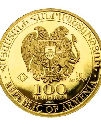 Moneta Oro dell'Arca di Noè del 2026, 1 grammo