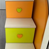 Scala cassettiera comodini cameretta