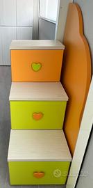 Scala cassettiera comodini cameretta