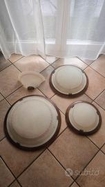 Tre Plafoniere + Applique Le Luci legno e vetro