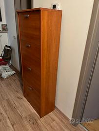 Scarpiera legno noce chiaro