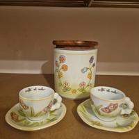 thun confezione 2 tazzine con piattino e barattol 
