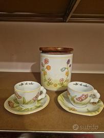 thun confezione 2 tazzine con piattino e barattol 