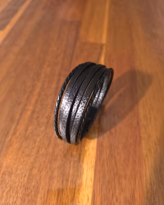Bracciale Nero Multistrato Unisex Intrecciato