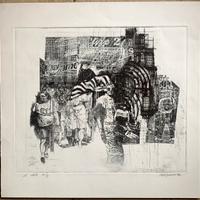 Litografia Renzo Vespignani “ciclo americano”