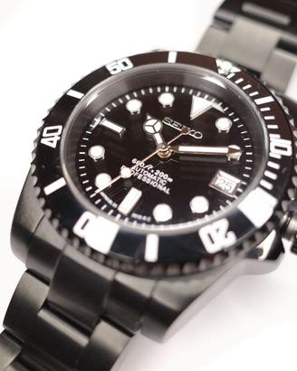 Seiko Mod Submariner All Black