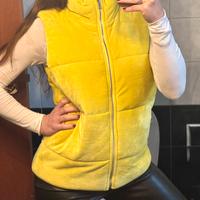 Gilet piumino velluto giallo