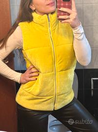 Gilet piumino velluto giallo