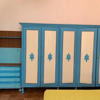 Armadio 5 ante in legno massello stile smeraldino