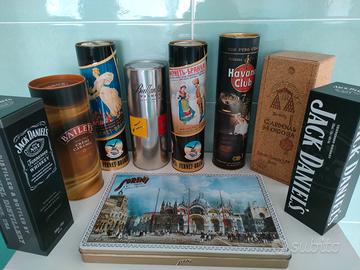 Scatole latta liquore e cioccolatini
