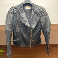 Giubbotto di pelle nera “Hugo Boss “