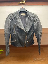 Giubbotto di pelle nera “Hugo Boss “