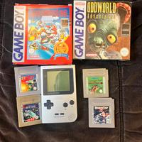 Game boy pocket grigio metallico e lotto giochi