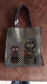 Borsa donna nera con Gatti in pvc