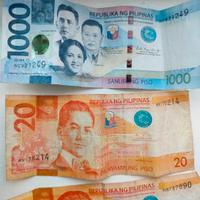 banconote  filippine e monete straniere