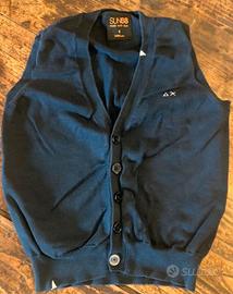Gilet cardigan Sun68 bambino blu cotone 8 anni