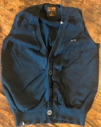 Gilet cardigan Sun68 bambino blu cotone 8 anni