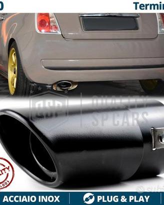 TERMINALE di Scarico OVALE per FIAT 500 Inox NERO