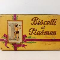 Scatola  latta pubblicitaria Biscotti Plasmon an