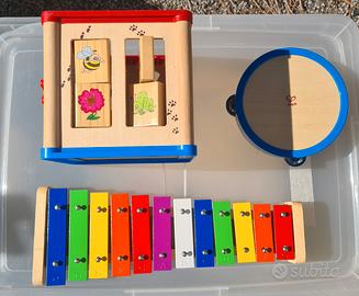 set di 3 giochi in legno